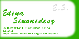 edina simonidesz business card